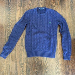 Polo/Ralph Lauren Navy Cable Knit crew neck sweater size S